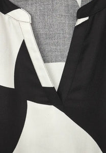 143691- Black/White Print Dress - Street One