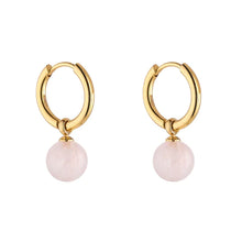 Load image into Gallery viewer, Rose Quartz Hoops - Knight &amp; Day