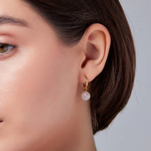 Load image into Gallery viewer, Rose Quartz Hoops - Knight &amp; Day