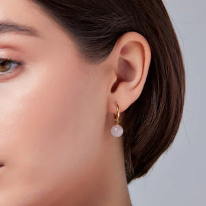 Rose Quartz Hoops - Knight & Day