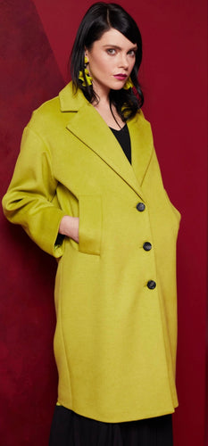 23128- Lime Green Wool Coat - Kate Cooper