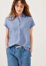 Load image into Gallery viewer, 344026- Short Sleeve  Stripe Blouse- Cecil