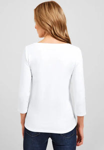 317389- Basic White T-Shirt- Cecil