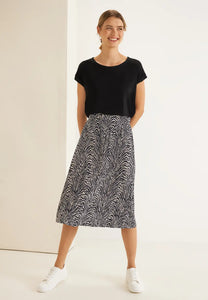 361290- Black/Cream MIDI Skirt - Street One