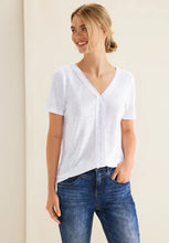 Load image into Gallery viewer, 320004- White Linen Look Tshirt- Street One