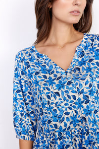 26255- Felicty Blue Print Dress - Soya Concept