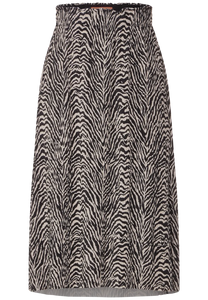 361290- Black/Cream MIDI Skirt - Street One