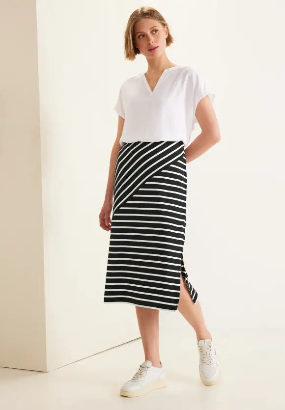 361287- Stripe MIDI Skirt - Street One