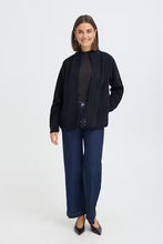 Load image into Gallery viewer, Navy Fleece Cardigan - Fransa