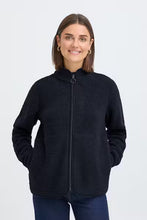 Load image into Gallery viewer, Navy Fleece Cardigan - Fransa