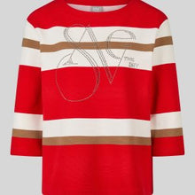 Load image into Gallery viewer, Red &amp; Cream Print Pullover - Rabe