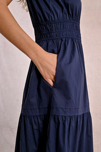 130- Cotton Navy Dress - Molly Bracken