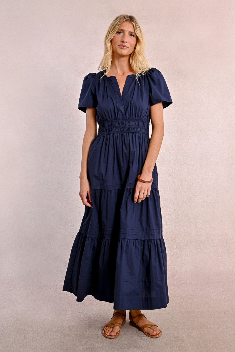 130- Cotton Navy Dress - Molly Bracken