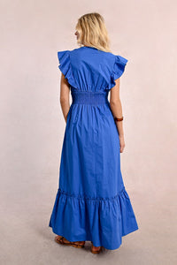 1163- Cornflower Blue Cotton Dress - Molly Bracken