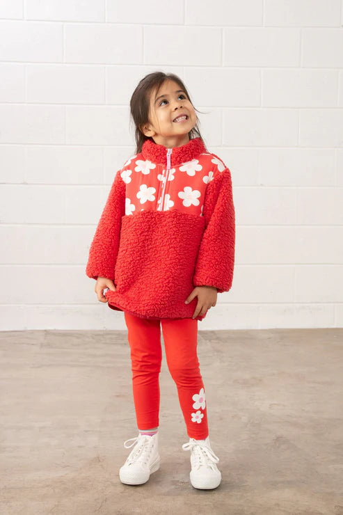 Mollie Floral Leggings - Coral- Little Lighthouse