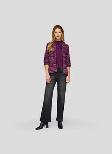 Purple Clouds Zip-Up Cardigan - Rabe