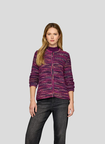 Purple Clouds Zip-Up Cardigan - Rabe