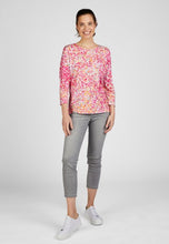 Load image into Gallery viewer, 113359- 3/4 Sleeve Pebble Print Top Magenta- Rabe