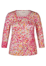 Load image into Gallery viewer, 113359- 3/4 Sleeve Pebble Print Top Magenta- Rabe