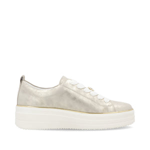 D1C03-60 - Light Gold Lace up Trainer - Remonte