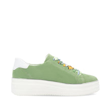 Load image into Gallery viewer, D1C06-52 - Suede Trainer with Colourful Lace - Green - Remonte