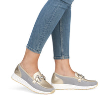 Load image into Gallery viewer, D2G02-90 - Loafer with Buckle Detail - Gold - Remonte
