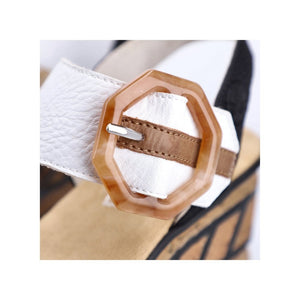 66176-24 - Brown Wedge Sandal with Buckle - Rieker