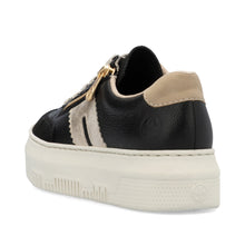 Load image into Gallery viewer, M1912-00 - Black/Gold Platform Sneaker - Rieker