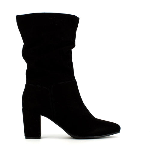 Black Mid Calf Slouch Boot- Millie & Co