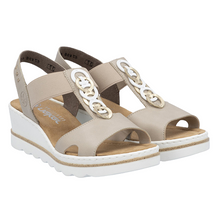 Load image into Gallery viewer, 67498-62 - Strappy Metallic Sandal - Rieker