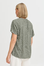 Load image into Gallery viewer, 3491- Green Polka Dot Blouse - Fransa