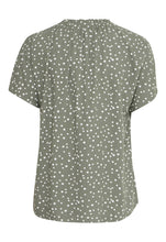 Load image into Gallery viewer, 3491- Green Polka Dot Blouse - Fransa