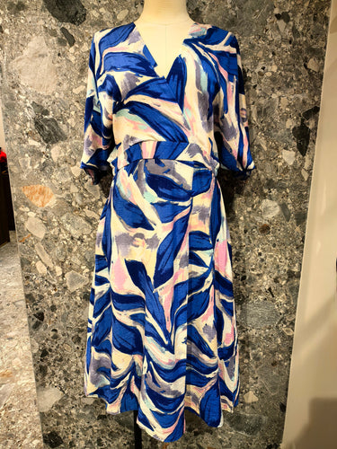 P6030- Blue/Purple Print Dress - Milo’s