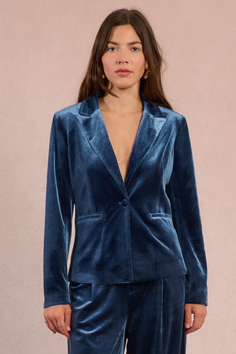 Blue Velvet Trousers - Molly Bracken