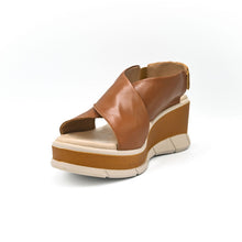 Load image into Gallery viewer, 1040- Wedge Cross Strap Sandal- Tan- Valerias