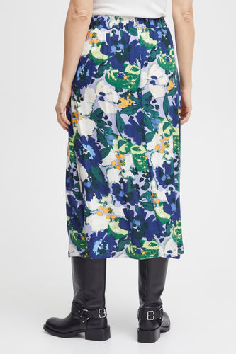 2623- Floral Print Skirt - Fransa