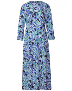 143909- Paisley Print Midi Dress- Aqua Blue Mix- Street One