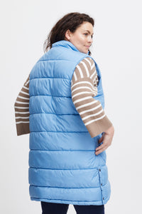 2397- Longline Gilet- Silver Lake Blus- Fransa Plus