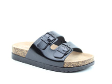 Load image into Gallery viewer, Totnes Double Buckle Slider- Black- Heavenly Feet