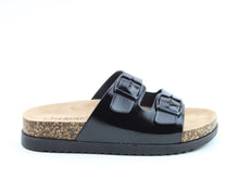 Load image into Gallery viewer, Totnes Double Buckle Slider- Black- Heavenly Feet