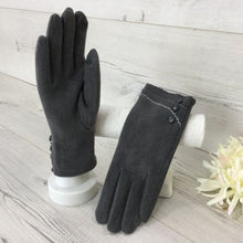 Load image into Gallery viewer, 162-Button Detail Gloves- Grey