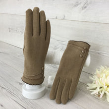 Load image into Gallery viewer, 162-Button Detail Gloves- Taupe