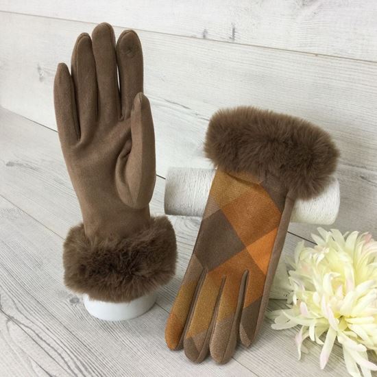160- Tartan Gloves- Brown