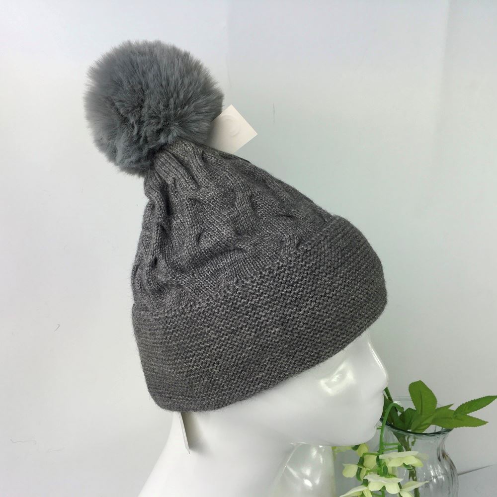 022-PomPom Hat- Grey