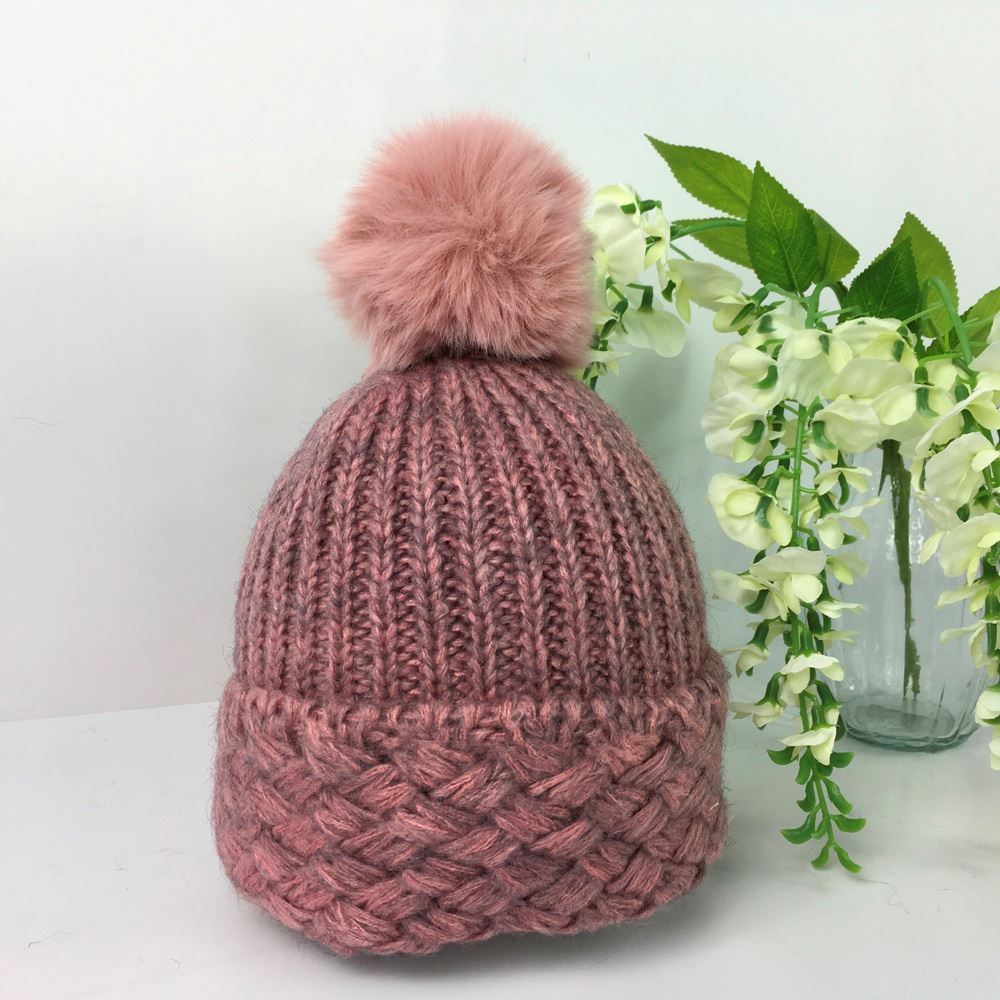 030-PomPom Hat-Pink