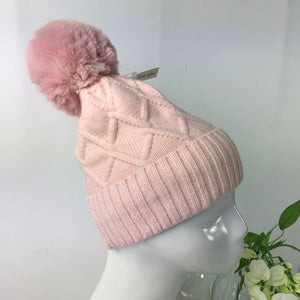 034-PomPom Hat-Baby Pink