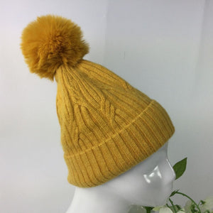 038-PomPom Hat- Yellow