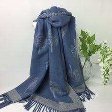 Load image into Gallery viewer, 055-Tree Reversible Scarf-Blue