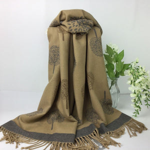 055-Tree Reversible Scarf-Camel