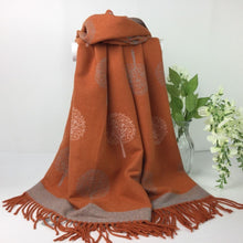 Load image into Gallery viewer, 055-Tree Reversible Scarf-Orange